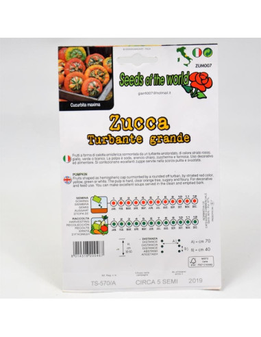 Vendita Semi di Zucca Turbante Mini-Semi Particolari|Mondo Piante