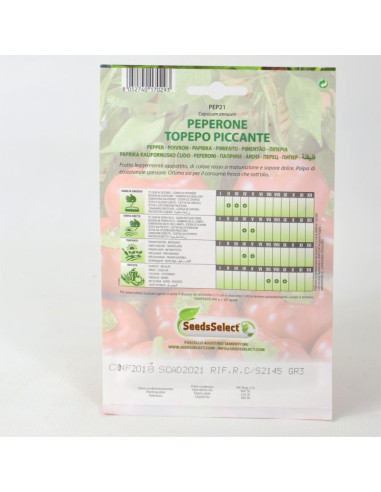 Vendita Semi di Peperoncino Topepo Rosso-Semi Particolari|Mondo Piante