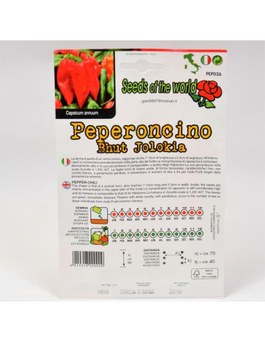 Bhut Jolokia Chili Seeds for Sale-Seeds Online | Mondo Piante