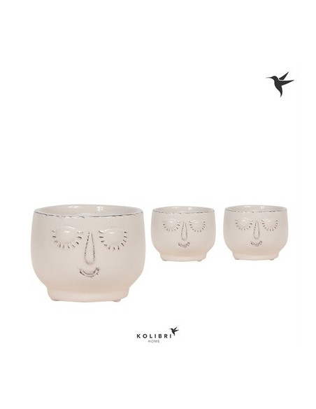 Vendita Vaso in ceramica Happy face white-Vasi|Vivaio Mondo Piante