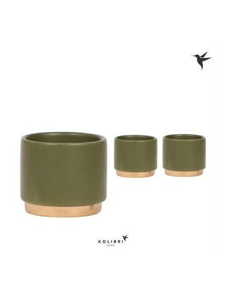 Vendita Vaso in ceramica Gold foot green-Vasi|Vivaio Mondo Piante